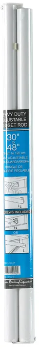 John Sterling Heavy Duty 48 in. L X 1-1/4 in. D Adjustable Powder Coated Steel Closet Rod