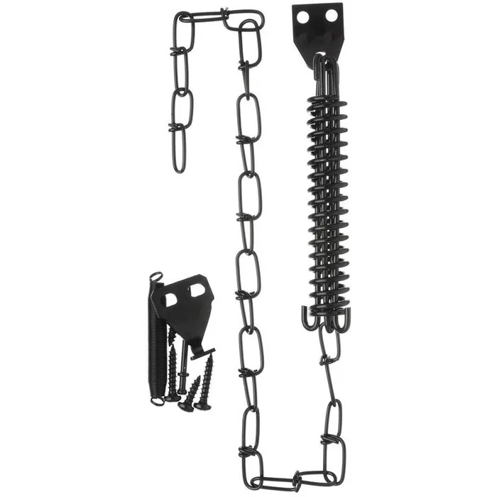 Wright 8.8 in. D X 50 ft. in. L Galvanized Black Steel Spring & Chain Door Retainer 1 pk