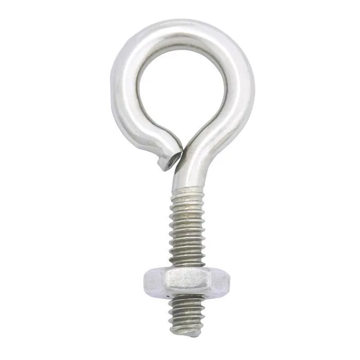 Hampton 3/16 in. X 1-1/2 in. L Stainless Stainless Steel Eyebolt Nut Included (Pack of 10)