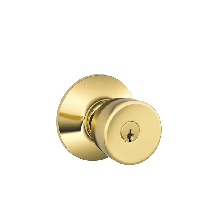Schlage Bell Bright Brass Entry Lockset 1-3/4 in. (Pack of 4)