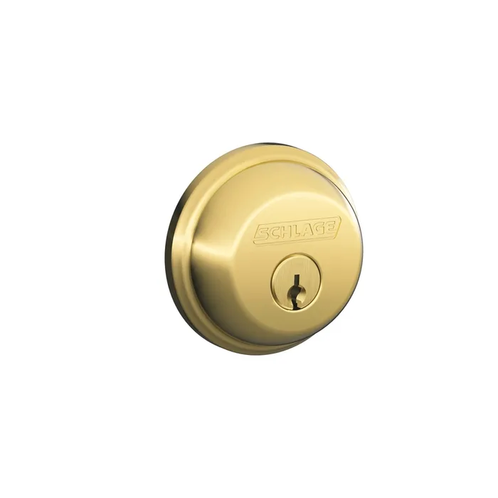 Schlage B-Series Bright Brass Brass Single Cylinder Deadbolt (Pack of 4)