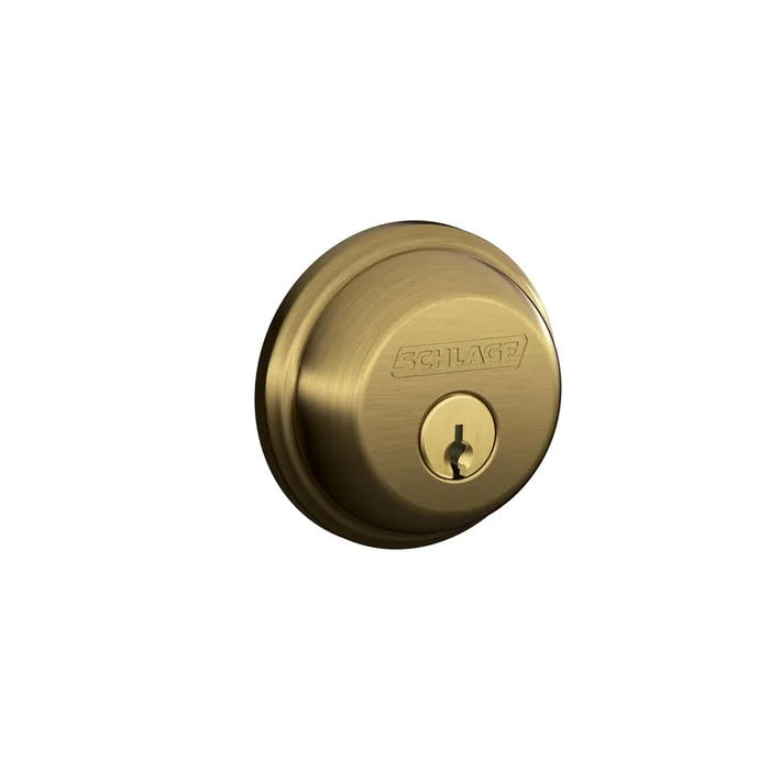Schlage B-Series Antique Brass Brass Single Cylinder Deadbolt (Pack of 4)