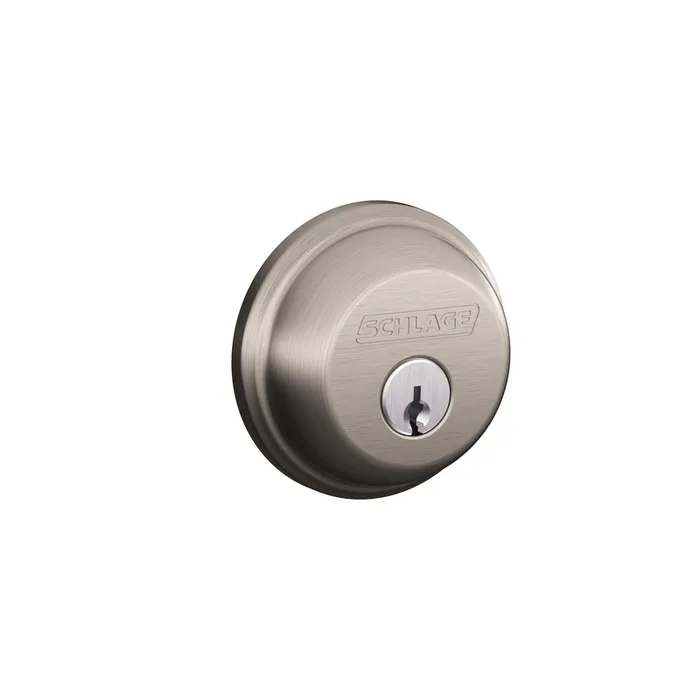 Schlage B-Series Satin Nickel Brass Single Cylinder Deadbolt (Pack of 4)