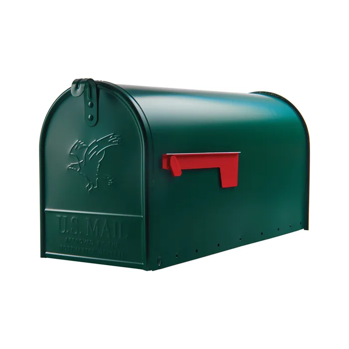 Architectural Mailboxes Elite Classic Galvanized Steel Post Mount Green Mailbox