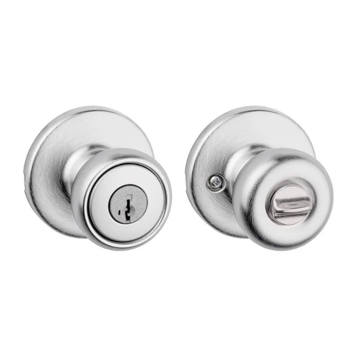 Kwikset Tylo Satin Chrome Entry Lockset K3 1-3/4 in.