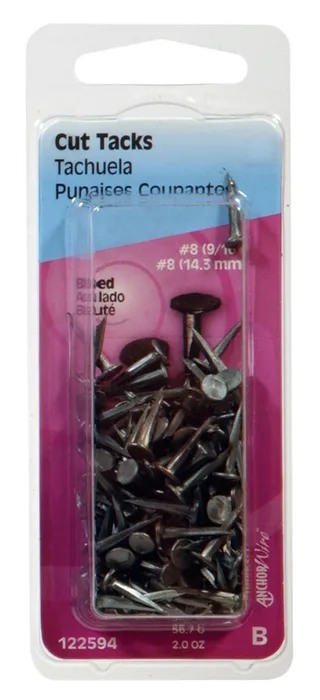 HILLMAN Anchor Wire No. 8 X 9/16 in. L Blue Steel Cut Tacks 1 pk (Pack of 6)
