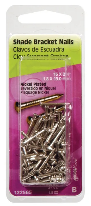 HILLMAN Anchor Wire 3/4 in. Bracket Nickel Steel Nail Flat Head 15 lb (Pack of 6)
