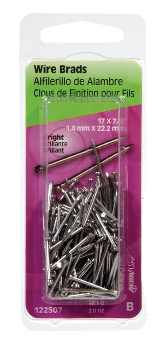 HILLMAN Anchor Wire 17 Ga. X 7/8 in. L Bright Steel Brad Nails 1 pk 2 oz (Pack of 6)
