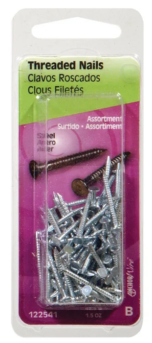 HILLMAN Anchor Wire 1-3/4 in. Threaded Bright Steel Nail Flat Head (Pack of 6)
