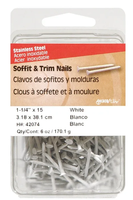 HILLMAN 1-1/4 in. Soffit and Trim Stainless Steel Nail Flat Head (Pack of 5)