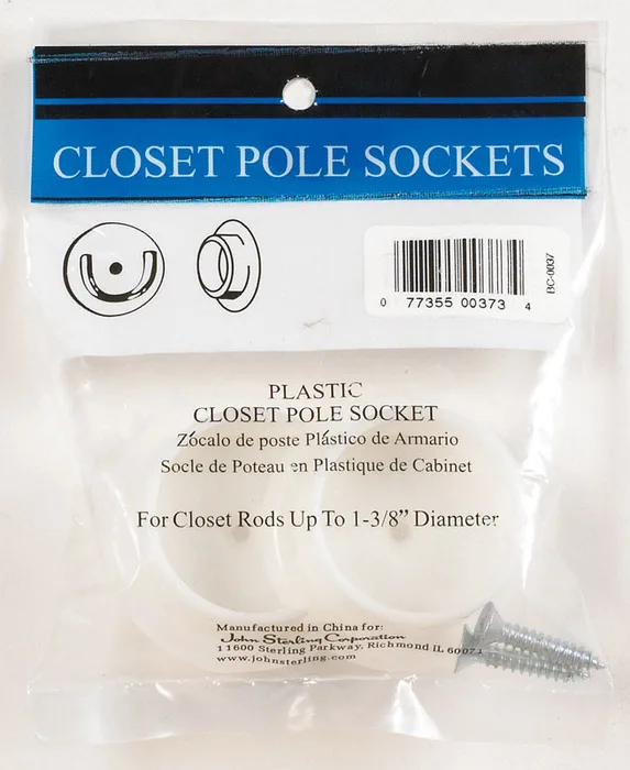 John Sterling Pro 1-3/8 in. L X 1-3/8 in. D Powder Coated Plastic Rod Socket (Pack of 25)
