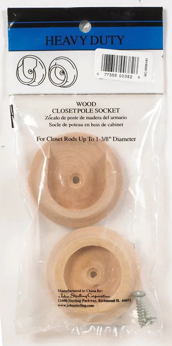 John Sterling Pro 1-3/8 in. L X 1-3/8 in. D Oak Wood Rod Socket (Pack of 25)