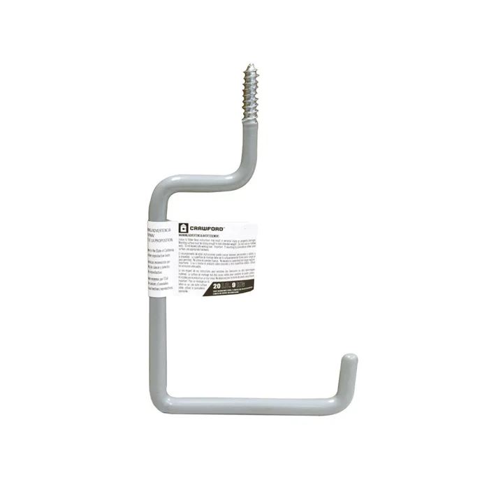 Crawford 7 in. L Vinyl Coated Gray Steel Large Storage Hook 20 lb. cap. 1 pk (Pack of 25)