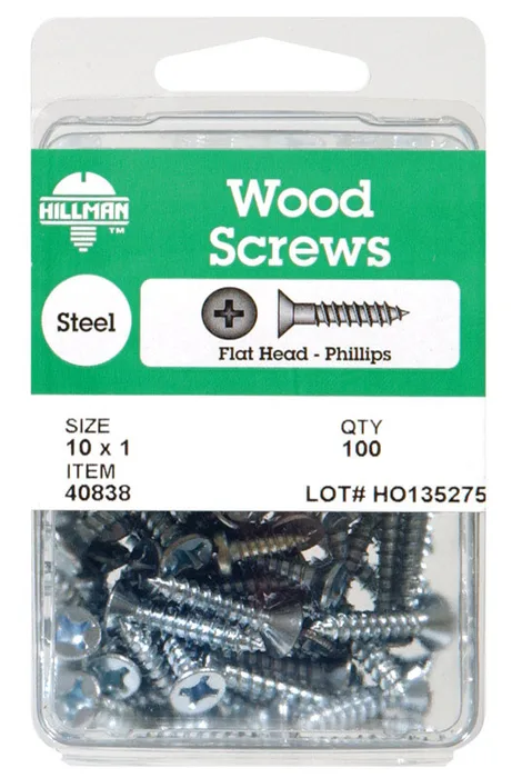 HILLMAN No. 8 X 3 in. L Phillips Zinc-Plated Coarse Wood Screws (Pack of 5)