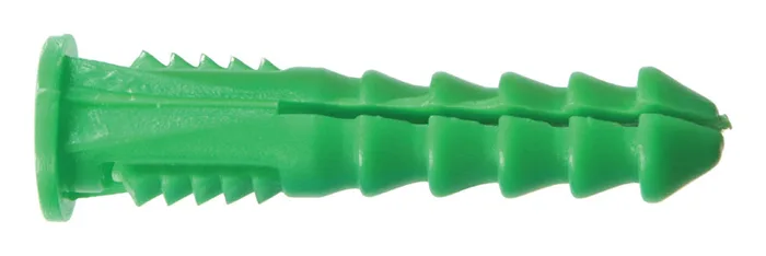 HILLMAN 1/4 in. D X 1-1/2 in. L Plastic Round Head Ribbed Anchor 50 pk