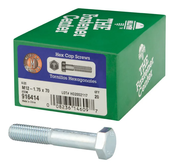 HILLMAN M12-1.75 mm D X 70 mm L Heat Treated Steel Hex Head Cap Screw 1 pk