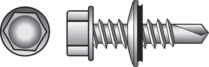 HILLMAN No. 10 Ga. X 1 in. L Hex Hex Washer Head Self-Drilling Screws 100 pk