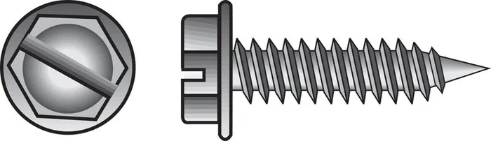 HILLMAN No. 8 Ga. X 1/2 in. L Slotted Hex Washer Head Sheet Metal Screws 1 pk