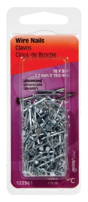 HILLMAN 5/8 in. Wire Galvanized Steel Nail Flat Head (Pack of 6)