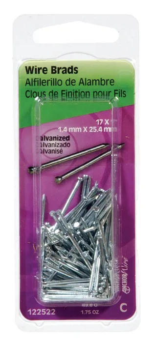 HILLMAN Anchor Wire 17 Ga. X 1 in. L Galvanized Steel Brad Nails 1 pk 1.75 oz (Pack of 6)