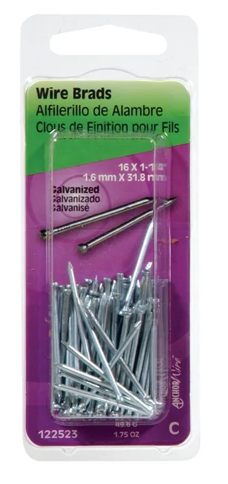 HILLMAN 16 Ga. X 1-1/4 in. L Galvanized Steel Brad Nails 1 pk 1.75 oz (Pack of 6)
