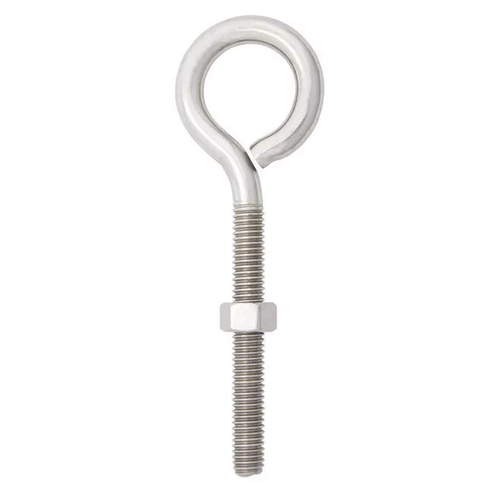 Hampton 3/8 in. X 5 in. L Stainless Stainless Steel Eyebolt Nut Included (Pack of 5)