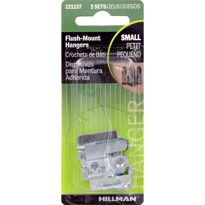 HILLMAN Zinc Silver Flush-Mount Picture Hanger 2 pk (Pack of 10)