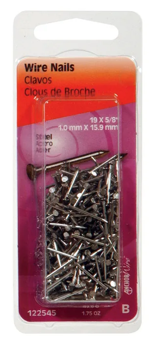 HILLMAN Anchor Wire 5/8 in. Wire Bright Steel Nail Flat Head (Pack of 6)
