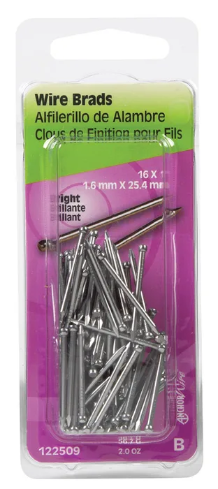 HILLMAN Anchor Wire 16 Ga. X 1 in. L Bright Steel Brad Nails 1 pk 2 oz (Pack of 6)