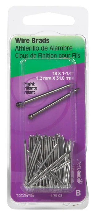 HILLMAN 18 Ga. X 1-1/4 in. L Bright Steel Brad Nails 1 pk 1.75 oz (Pack of 6)