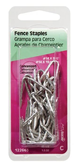 HILLMAN 3/4 in. W X 3/4 in. L Galvanized Steel Fence Staples 14 Ga. 1 oz 0 lb (Pack of 6)