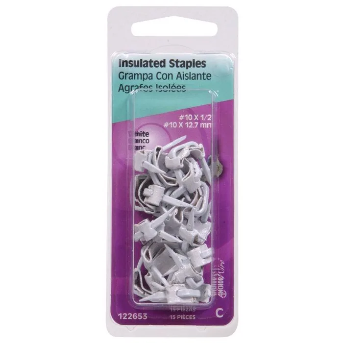 HILLMAN No. 10 X 1/2 in. W X 1/2 in. L White Steel Wire Staples 10 Ga. 15 pk 0 lb (Pack of 6)