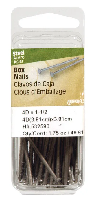 HILLMAN 4D 1-1/2 in. Box Polished Steel Nail Large Head (Pack of 6)