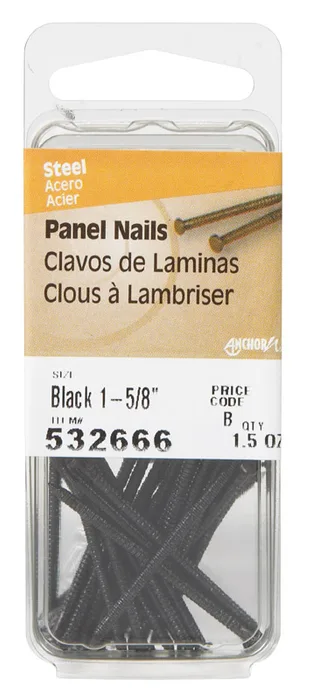 HILLMAN Anchor Wire 1-5/8 in. Panel Black Coating Carbon Steel Nail Large Head (Pack of 6)