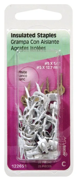HILLMAN Anchor Wire 1/2 in. W X 1/2 in. L Insulated Staples 25 pk (Pack of 6)