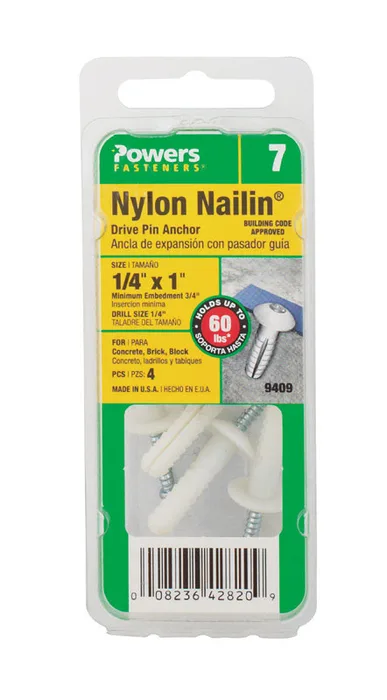 HILLMAN 1/4 in. D X 1 in. L Nylon Truss Head Truss Head Anchor 4 pk (Pack of 6)