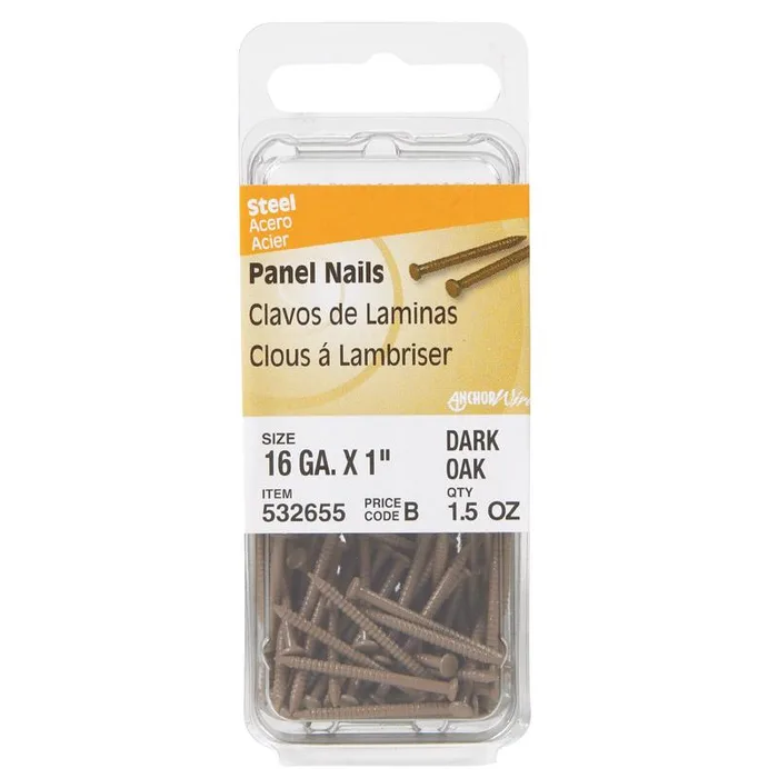 HILLMAN 1 in. Panel Coated Carbon Steel Nail Flat Head 77 pk (Pack of 6)