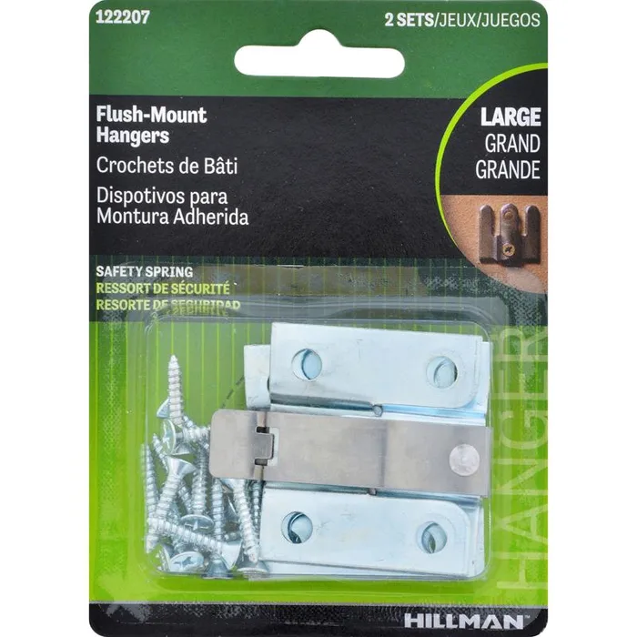 HILLMAN Zinc Silver Flush-Mount Picture Hanger 2 pk (Pack of 10)