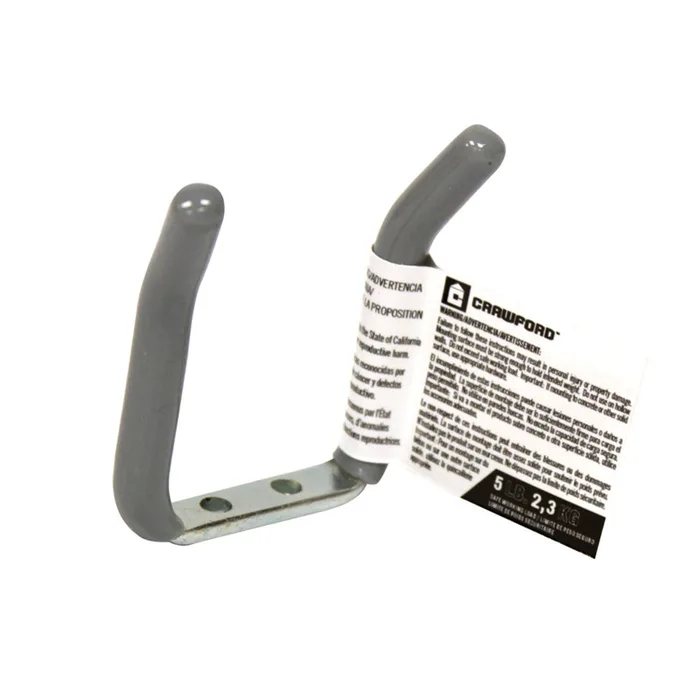 Crawford 2.75 in. L Vinyl Coated Gray Steel Small Tool Holder Hook 5 lb. cap. 1 pk (Pack of 20)