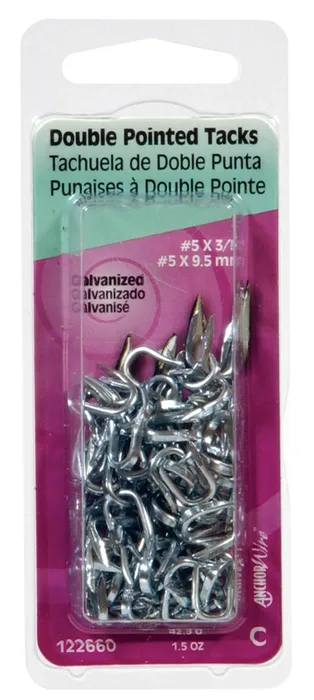 HILLMAN No. 5 X 3/8 in. W X 0.375 in. L Galvanized Steel Double Point Tack Staple 5 Ga. 1 oz 1.5 oz (Pack of 6)