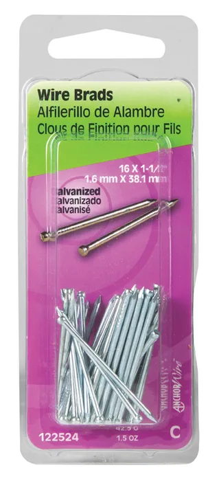 HILLMAN 16 Ga. X 1-1/2 in. L Galvanized Steel Brad Nails 1 pk 1.5 oz (Pack of 6)