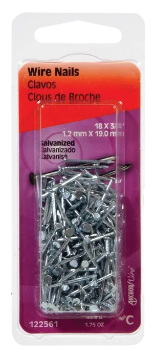 HILLMAN No. 19 1/2 in. Wire Galvanized Steel Nail Flat Head 2 oz (Pack of 6)
