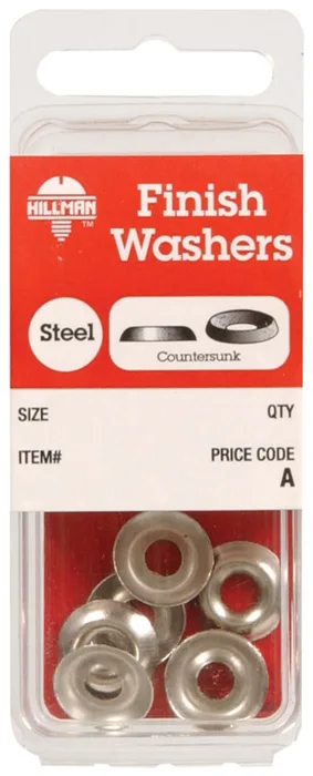HILLMAN Nickel-Plated Steel 8 Size Finish Washer 1 pk (Pack of 10)