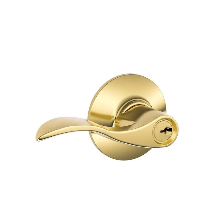 Schlage Accent Bright Brass Entry Door Knob 1-3/4 in.