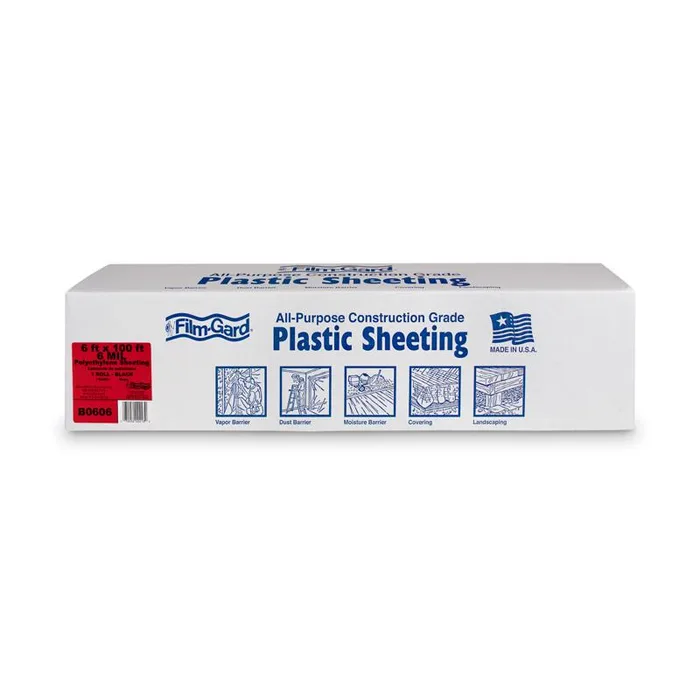 Film-Gard Plastic Sheeting 6 mil X 6 ft. W X 100 ft. L Polyethylene Black 1 pk