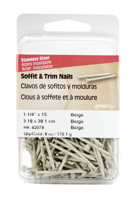 HILLMAN 1-1/4 in. Soffit and Trim Stainless Steel Nail Flat Head 6 oz (Pack of 5)