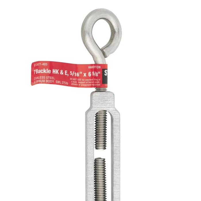 Hampton Zinc-Plated Stainless Steel 0.268 in. D Turnbuckle 275 lb. cap. 6-5/8 in. L (Pack of 5)
