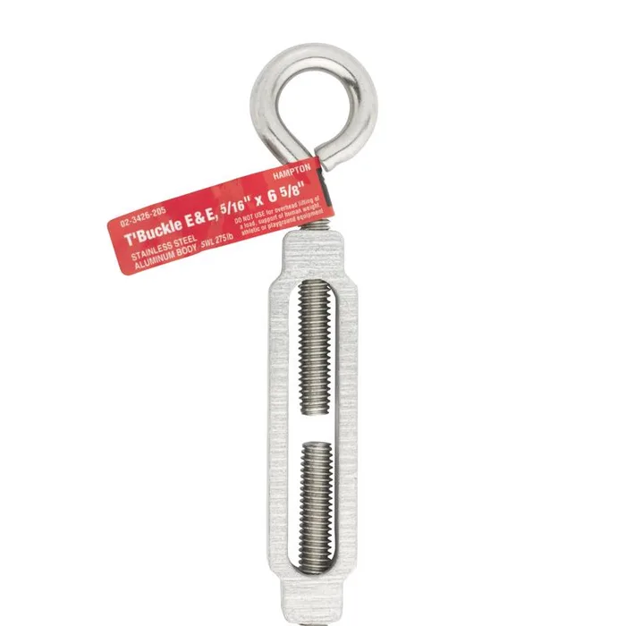 Hampton Zinc-Plated Stainless Steel 0.445 in. D Turnbuckle 275 lb. cap. 13-3/16 in. L (Pack of 5)