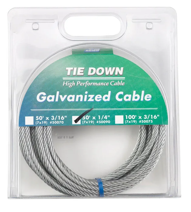 Tie Down Engineering 1/4 in. D X 50 ft. L Galvanized Steel Aircraft Cable