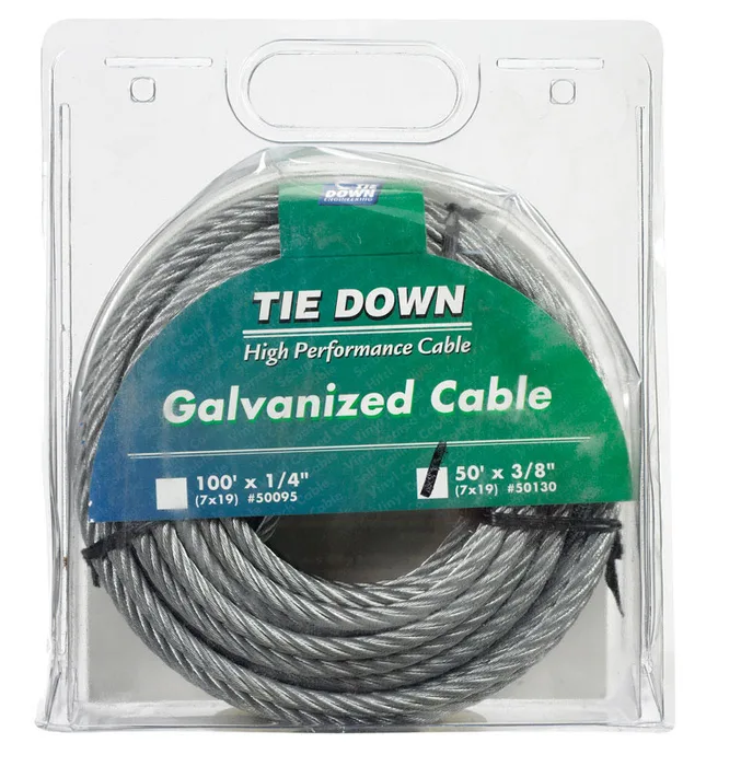 Tie Down Engineering 3/8 in. D X 50 ft. L Galvanized Steel Aircraft Cable